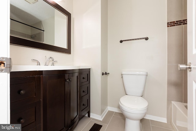 19320 Liberty Heights Ln, Germantown, MD 20874 - full bathroom featuring vanity, tile patterned flooring, and bathing tub / shower combination