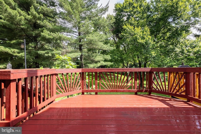 19320 Liberty Heights Ln, Germantown, MD 20874 - wooden deck featuring view of scattered trees