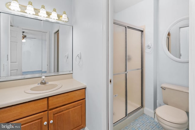 21 Willowwood Ct, Columbus, NJ 08022 - bathroom featuring a shower stall, toilet, vanity, and tile patterned floors