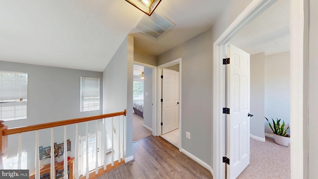 43295 Ardmore St, Ashburn, VA 20147 - corridor featuring visible vents, baseboards, and wood finished floors
