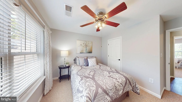 43295 Ardmore St, Ashburn, VA 20147 - carpeted bedroom featuring a ceiling fan, baseboards, and visible vents