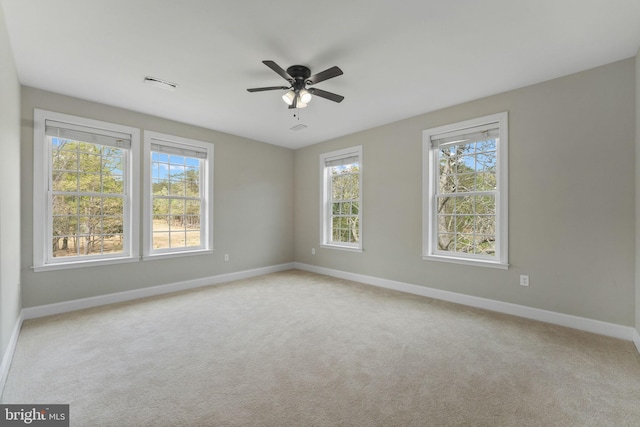12304 Popes Head Rd, Fairfax, VA 22030 - spare room with baseboards, carpet, and ceiling fan