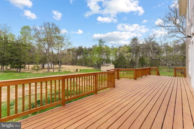 12304 Popes Head Rd, Fairfax, VA 22030 - deck featuring an outbuilding, a yard, and a shed