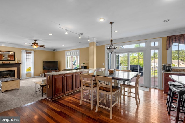 19009 Old Baltimore Rd, Brookeville, MD 20833 - dining room with crown molding and a wealth of natural light
