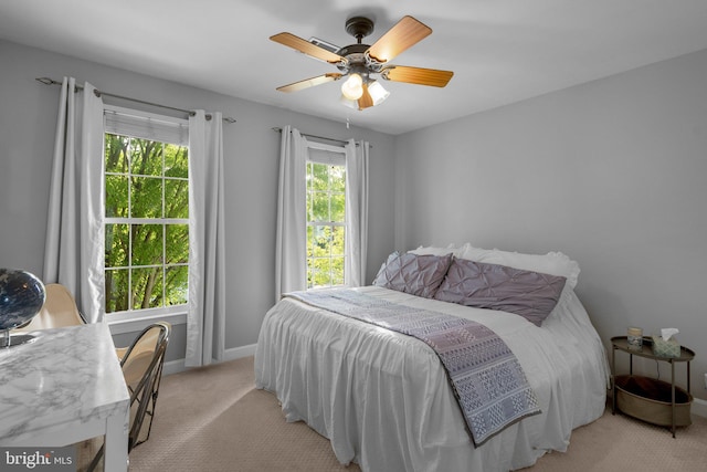 19009 Old Baltimore Rd, Brookeville, MD 20833 - bedroom featuring baseboards, light carpet, and ceiling fan