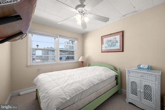 12506 Assawoman Dr, Ocean City, MD 21842 - carpeted bedroom with baseboards and a ceiling fan