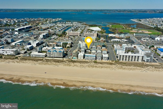 12506 Assawoman Dr, Ocean City, MD 21842 - drone / aerial view with a beach view and a water view