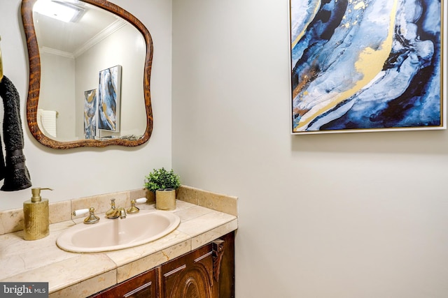 6218 30th St NW, Washington, DC 20015 - bathroom with crown molding and vanity