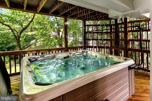 6218 30th St NW, Washington, DC 20015 - wooden deck with a hot tub