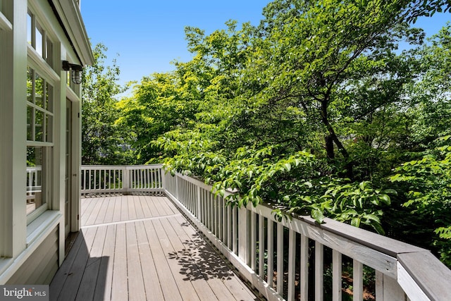 6218 30th St NW, Washington, DC 20015 - wooden deck with view of scattered trees