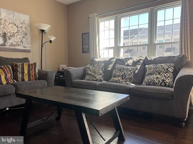 living area featuring wood finished floors