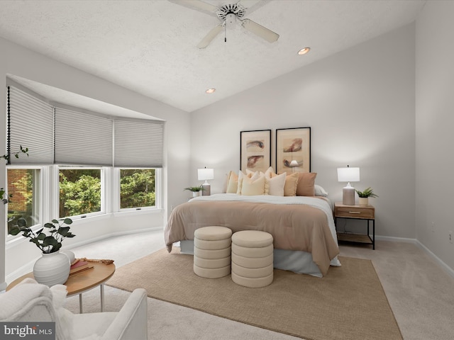 2828 Quarry Heights Way, Baltimore, MD 21209 - bedroom with lofted ceiling, carpet flooring, baseboards, recessed lighting, and ceiling fan