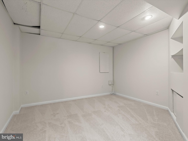 2828 Quarry Heights Way, Baltimore, MD 21209 - finished basement featuring light carpet, recessed lighting, baseboards, and a drop ceiling