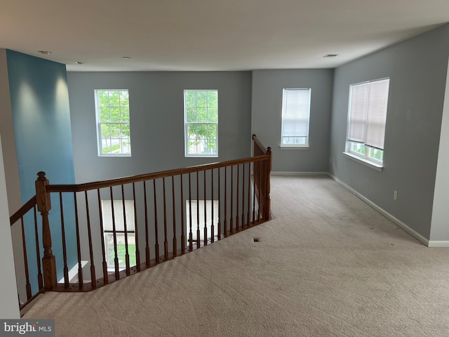 16258 John Rowland Trl, Milton, DE 19968 - corridor with plenty of natural light, carpet, an upstairs landing, and baseboards
