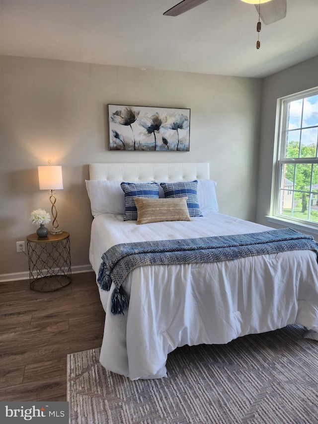 4480 Weejun Loop, Woodbridge, VA 22192 - bedroom with baseboards, a ceiling fan, and wood finished floors