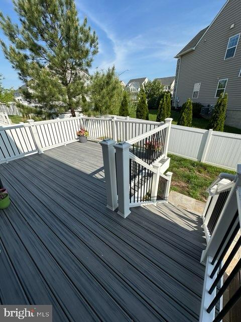 wooden terrace with fence