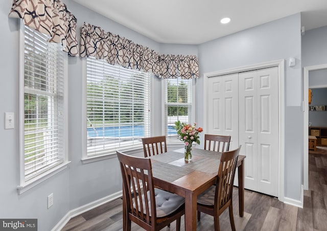362 Hoffeckers Mill Dr, Smyrna, DE 19977 - dining space featuring wood finished floors, baseboards, and recessed lighting