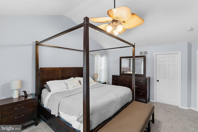 362 Hoffeckers Mill Dr, Smyrna, DE 19977 - bedroom featuring light colored carpet, vaulted ceiling, and baseboards
