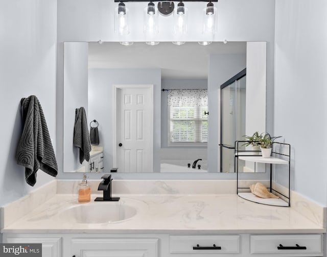 362 Hoffeckers Mill Dr, Smyrna, DE 19977 - bathroom featuring a stall shower and vanity