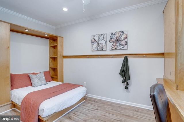 8604 Tobin Rd, Annandale, VA 22003 - bedroom with ornamental molding, wood finished floors, baseboards, and recessed lighting