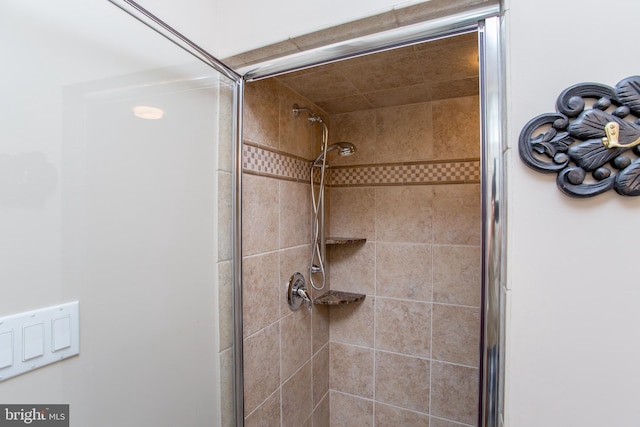 interior details with a stall shower