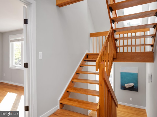 504 Moorings Cir, Arnold, MD 21012 - stairs with wood finished floors and baseboards