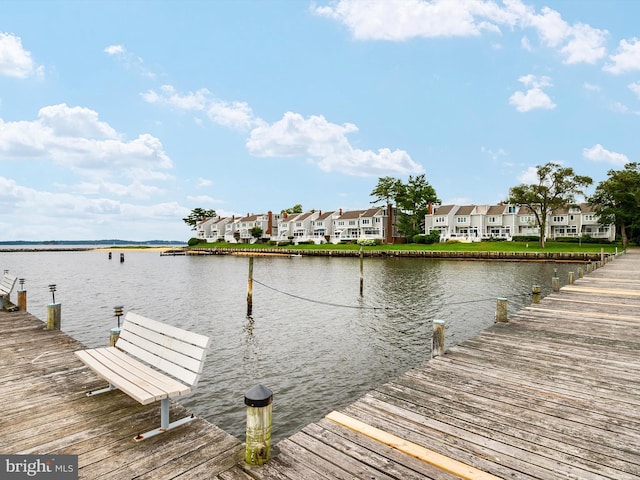 504 Moorings Cir, Arnold, MD 21012 - view of dock featuring a water view and a residential view