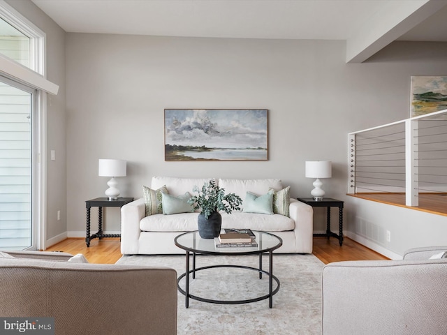 504 Moorings Cir, Arnold, MD 21012 - living room featuring wood finished floors and baseboards