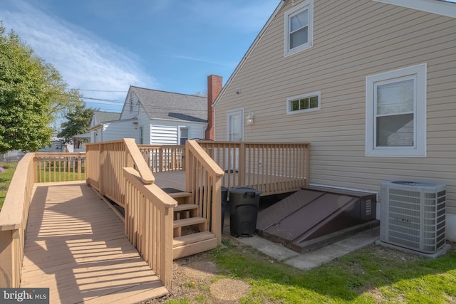 1903 Walnut Ave, Baltimore, MD 21222 - wooden terrace featuring central air condition unit