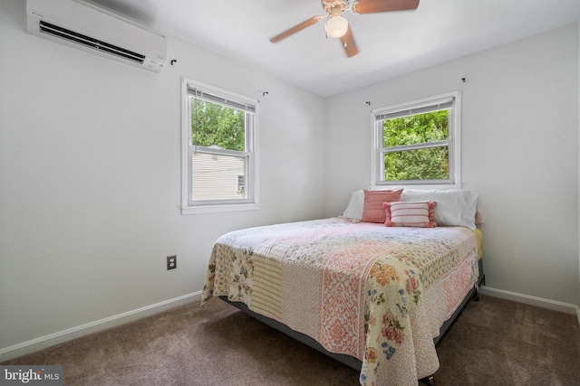 1826 Hylton Ave, Woodbridge, VA 22191 - bedroom featuring a wall unit AC, multiple windows, carpet floors, and baseboards