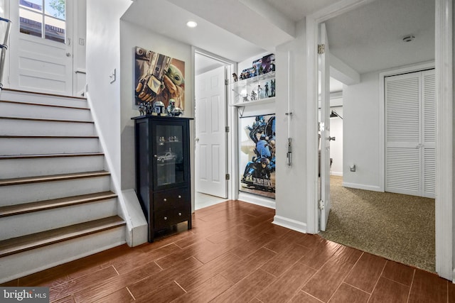 1826 Hylton Ave, Woodbridge, VA 22191 - stairway featuring wood finished floors, baseboards, and recessed lighting
