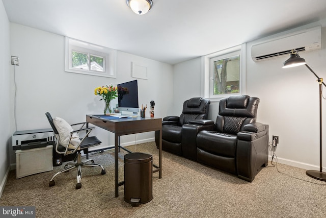 1826 Hylton Ave, Woodbridge, VA 22191 - carpeted home office featuring an AC wall unit, healthy amount of natural light, and baseboards