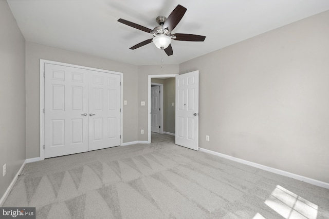 7883 Leroux Ln, Manassas, VA 20112 - unfurnished bedroom with a closet, baseboards, carpet, and ceiling fan
