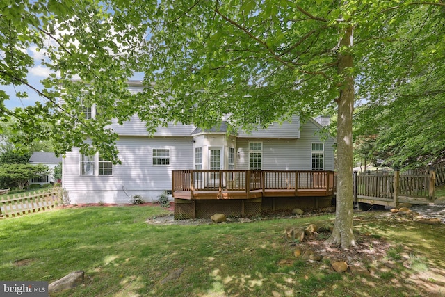 7883 Leroux Ln, Manassas, VA 20112 - rear view of property with a wooden deck