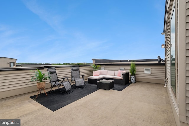 view of patio featuring an outdoor living space