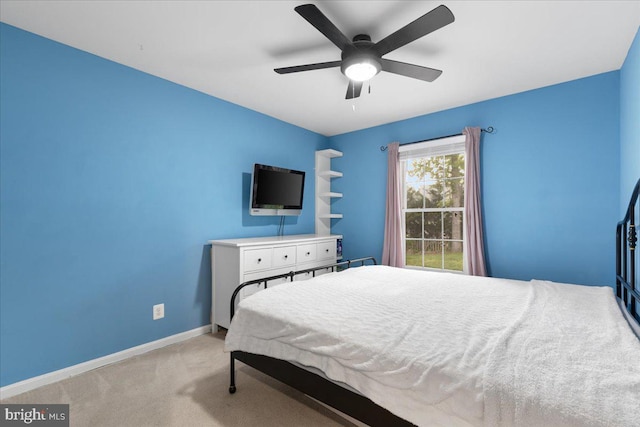 3565 Hummock Pl, Woodbridge, VA 22192 - bedroom featuring baseboards, light colored carpet, and ceiling fan