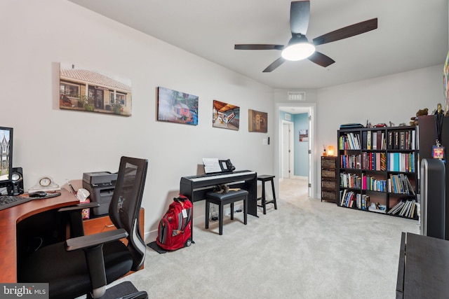 7193 Wolf Trap Court Caroline, Glen Burnie, MD 21060 - office with carpet floors, visible vents, and a ceiling fan