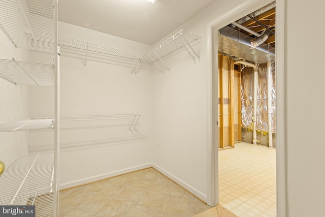 view of walk in closet