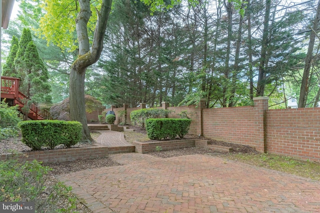 view of patio / terrace with fence