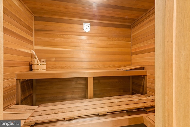 view of sauna
