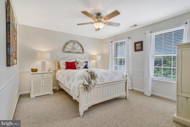 2840 Dunleigh Dr, Dunkirk, MD 20754 - bedroom with visible vents, baseboards, multiple windows, and light carpet