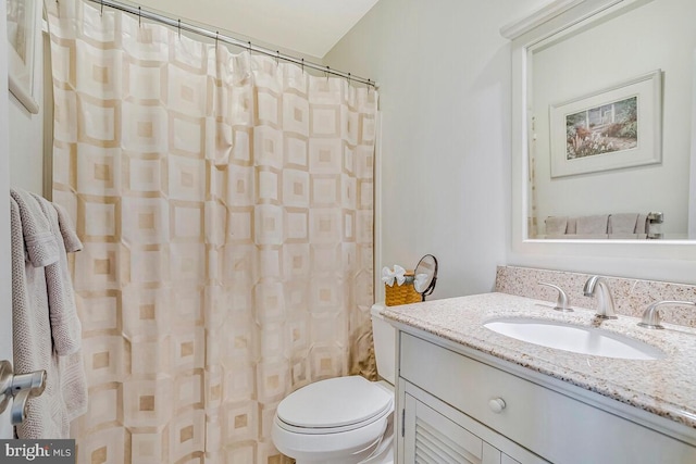 2840 Dunleigh Dr, Dunkirk, MD 20754 - bathroom with toilet, a shower with curtain, and vanity