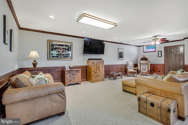 2840 Dunleigh Dr, Dunkirk, MD 20754 - living room with ornamental molding and wainscoting