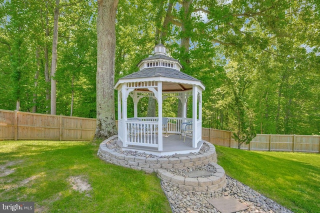 2840 Dunleigh Dr, Dunkirk, MD 20754 - view of yard with a gazebo and a fenced backyard