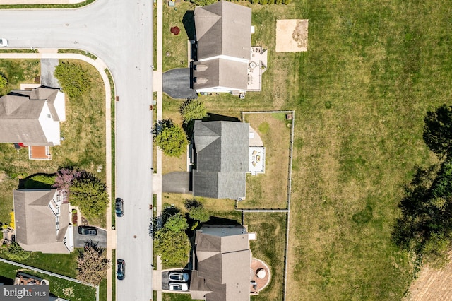 aerial view with a residential view