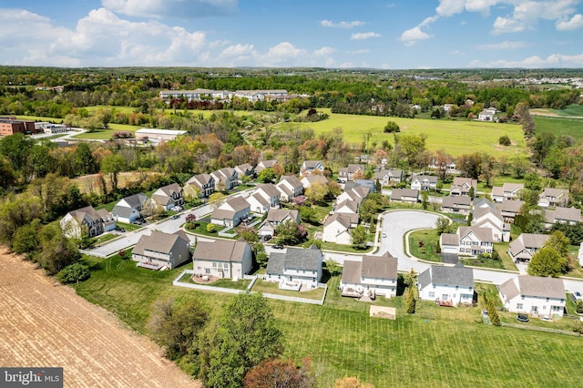 bird's eye view featuring a residential view