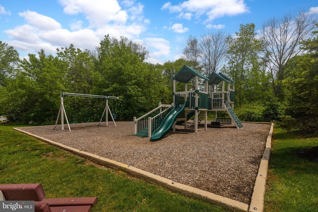 community playground with a yard