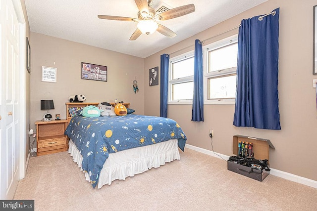 8 Candytuft Ln, Ocean Pines, MD 21811 - carpeted bedroom featuring baseboards, visible vents, and a ceiling fan