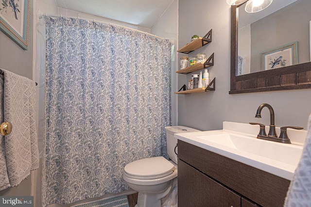 8 Candytuft Ln, Ocean Pines, MD 21811 - full bathroom featuring a shower with shower curtain, toilet, and vanity