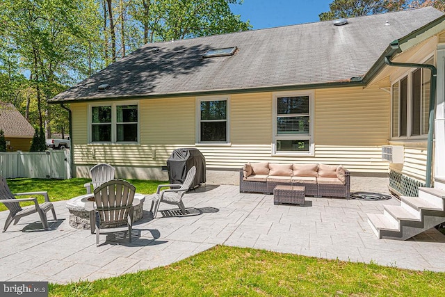 8 Candytuft Ln, Ocean Pines, MD 21811 - view of patio / terrace with an outdoor living space with a fire pit and fence